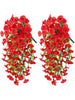 2pcs/4pcs/6pcs/8pcs Hanging Artificial Silk Flower Vines & Eucalyptus Leaves, UV-Resistant, Suitable For Wedding, Porch, Living Room, Office Wall, Yard, Bookshelf, Home Decor
