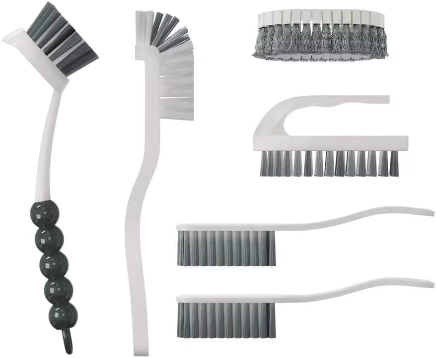 CN1ST 6 PCS Cleaning Brush, Scrub Brush Set For Kitchen And Bathroom Household Use With Various Brushes For Cleaning Dishes, Tiles, Corners And Floors